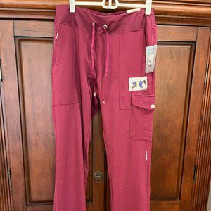 Healing Hands 360 "Nikki" Scrub Pants, Size Small Tall, in Wine Color